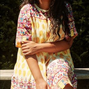 Anthropologie floral Tanvie Kedia dress